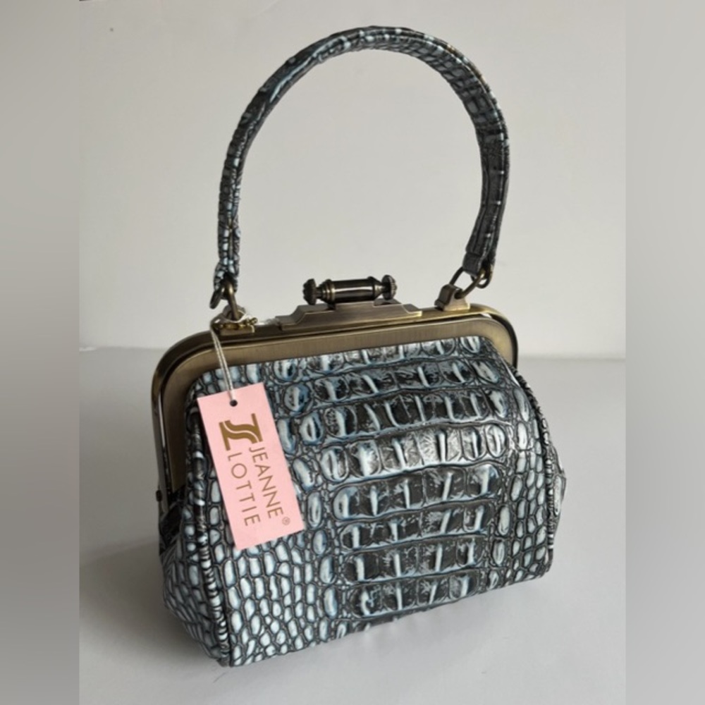 Fabulous NWT Jeanne Lottie ‘Croc’ Handbag With Detachable Chain Strap. - Picture 2 of 9